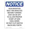 Signmission OSHA Notice, 5" Height, Dehumidifier Wait Two Minutes Sign, 5" X 3.5", Portrait OS-NS-D-35-V-10961 - alternate 1